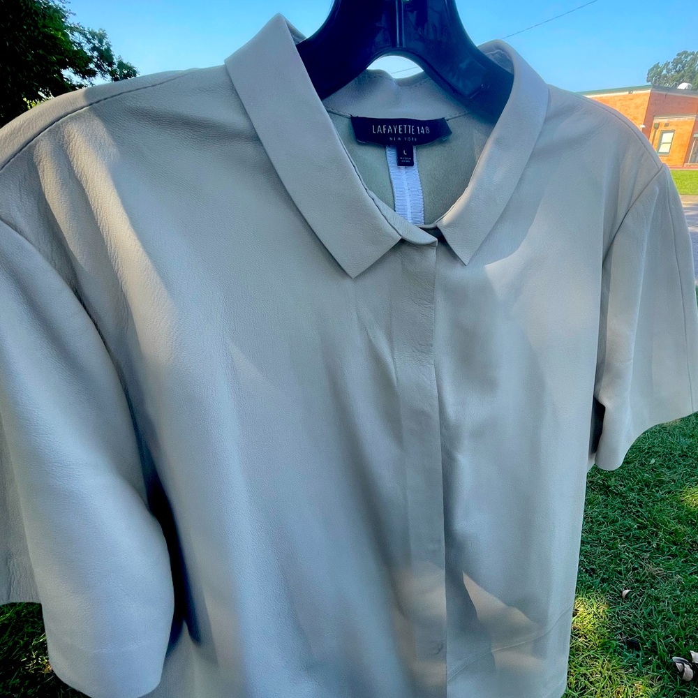 Lafayette 148 New York Cream Blouse